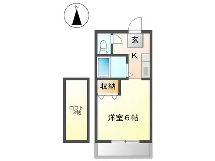 プチメゾン平山A(ワンルーム/1階)の間取り写真