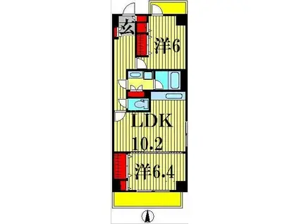 第2エコーピア(1LDK/3階)の間取り写真