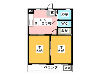 コーポ嶋田I(2DK/1階)の間取り写真