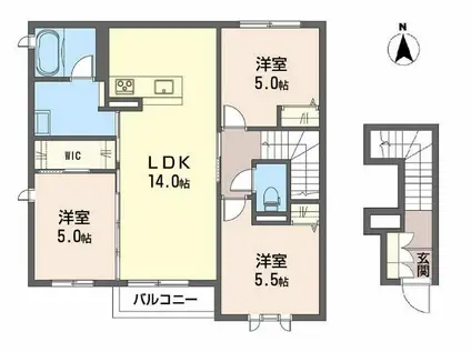 シャーメゾン リュエル(3LDK/2階)の間取り写真