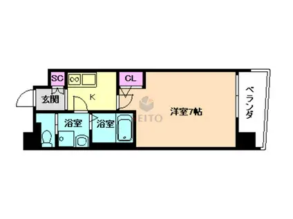 セレニテ三国プリエ(1K/6階)の間取り写真