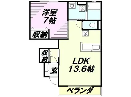 ペットケアビレッジ小手指南G(1LDK/1階)の間取り写真