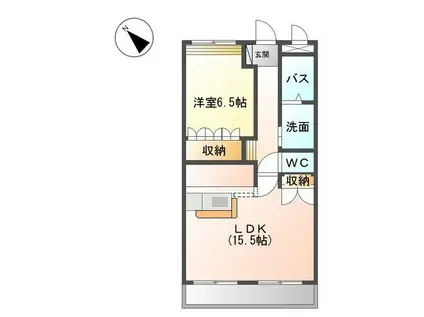 ミロワール赤坪(1LDK/1階)の間取り写真