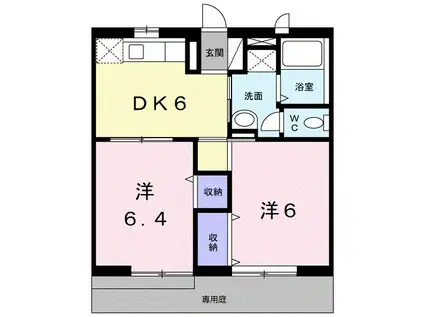 まぐのりあI(2DK/1階)の間取り写真