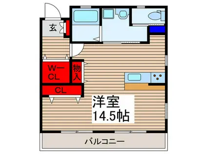 アヴィル旭町II(ワンルーム/2階)の間取り写真