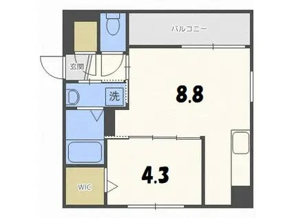 スペチアーレ大通(1LDK/3階)の間取り写真