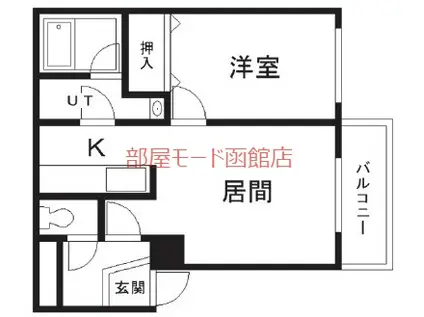 フォルム花園II(1LDK/3階)の間取り写真