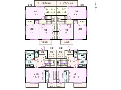 メゾンベルソー(3LDK/1階)の間取り写真