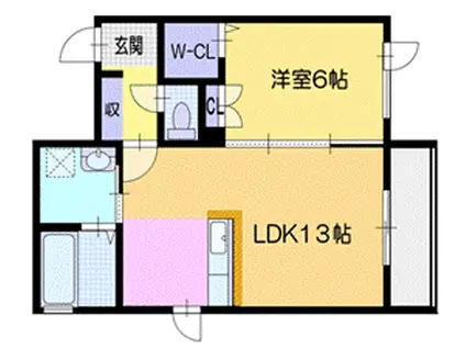 クリスタル リタ(1LDK/3階)の間取り写真