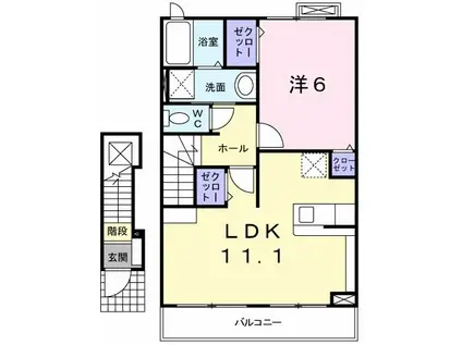 エミネンス(1LDK/2階)の間取り写真