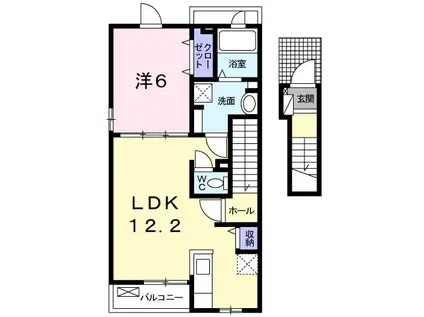 グラース メゾン(1LDK/2階)の間取り写真
