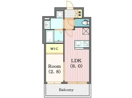 エスグランデ難波サウス(1LDK/4階)の間取り写真