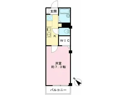 グラシアス千歳台(1K/2階)の間取り写真