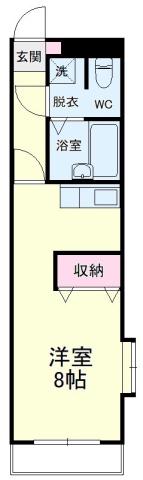 POINT幸(1K/4階)の間取り写真
