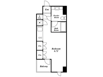 プレミアステージ三田慶大前(ワンルーム/6階)の間取り写真
