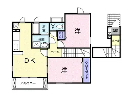 モデラート(2LDK/2階)の間取り写真