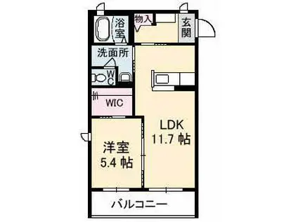 GRANTAGE 下関(1LDK/1階)の間取り写真