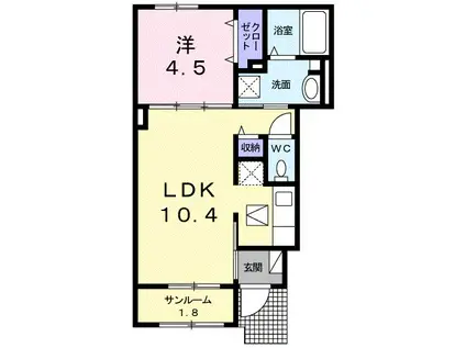 マホ 高萩町(1LDK/1階)の間取り写真