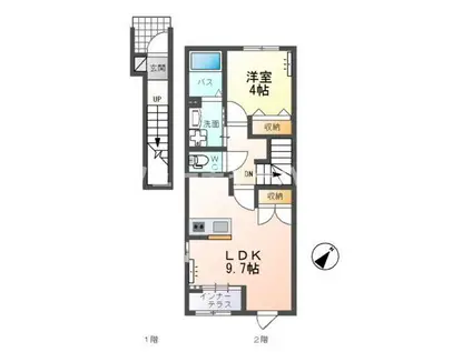 モン・マヤ(1LDK/2階)の間取り写真