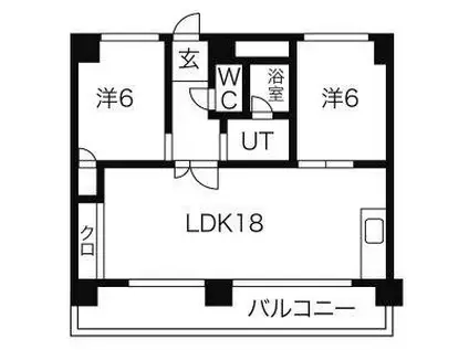 三洋ビル(2LDK/4階)の間取り写真