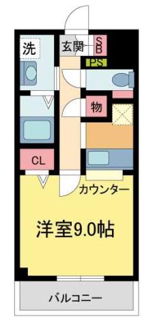 エトールX(1K/7階)の間取り写真