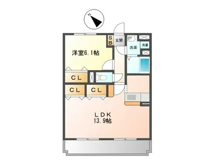 エスペランサ・アイ(1LDK/2階)の間取り写真