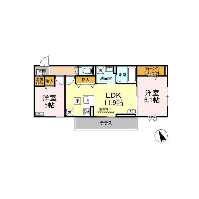 D-ROOM YT(2LDK/1階)の間取り写真