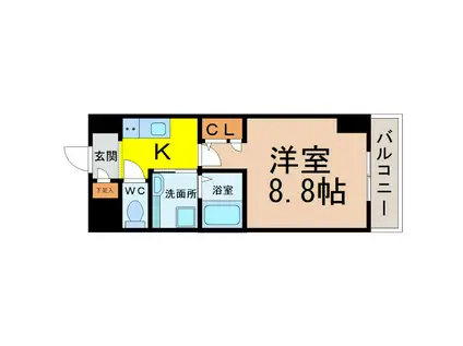 STERN23(1K/2階)の間取り写真