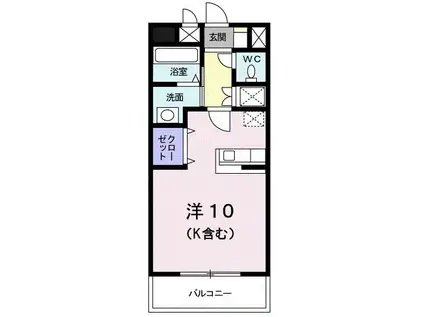 ペスカフィオーレ(ワンルーム/6階)の間取り写真