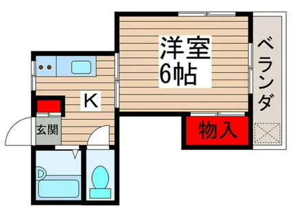 フローラルパーク(1K/2階)の間取り写真