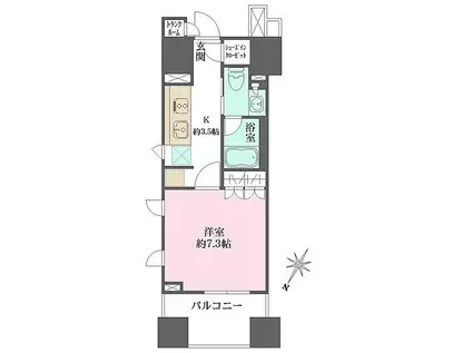 BRILLIA銀座ID(1K/5階)の間取り写真