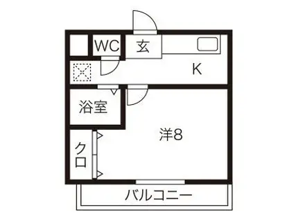 マンションブリッジ88(1K/2階)の間取り写真