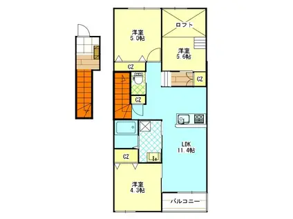 リールプラス(3LDK/2階)の間取り写真
