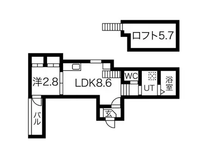 ロータス(1LDK/3階)の間取り写真