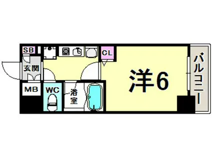 エステムコート神戸・県庁前(1K/6階)の間取り写真