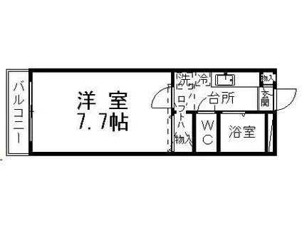 ティエラひかり1号館(1K/2階)の間取り写真