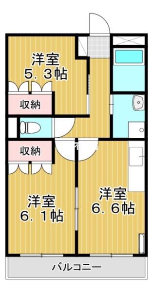 フィオーレ ツカサII(2DK/1階)の間取り写真