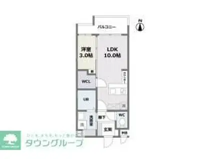 エフパルク大橋2(1LDK/3階)の間取り写真