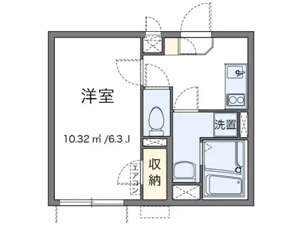 MARUMI(1K/1階)の間取り写真