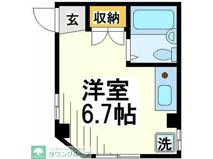 レインジア東林間(ワンルーム/3階)の間取り写真