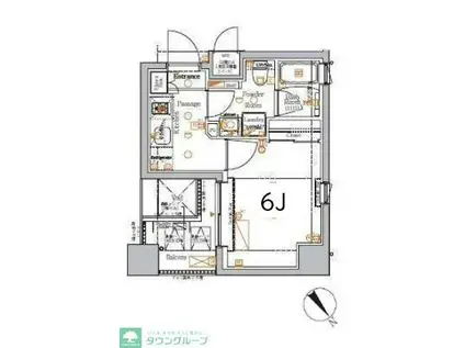 XEBEC川崎II(1K/8階)の間取り写真