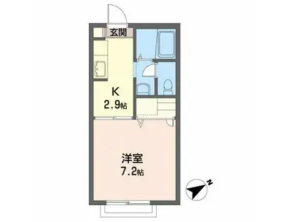 セントラルプラザ A(1K/2階)の間取り写真