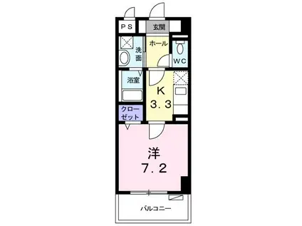 ブローテ 古蔵(1K/3階)の間取り写真