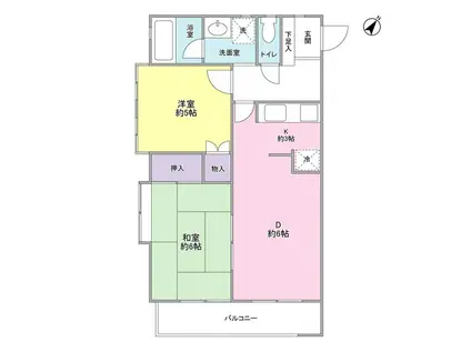 ＪＲ山手線 西日暮里駅 徒歩4分 4階建 築35年(2DK/2階)の間取り写真