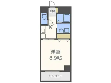 幸田マンション幸町(1K/10階)の間取り写真