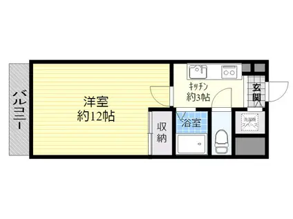 フォブール大手町(1K/10階)の間取り写真