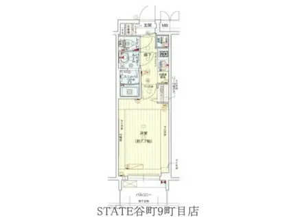 プレサンス谷町七丁目II(1K/12階)の間取り写真