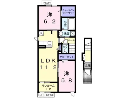 グランメゾンSS2(2LDK/2階)の間取り写真
