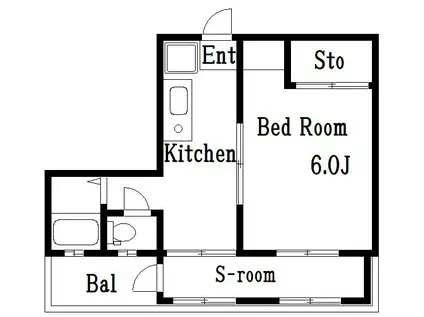 ハイデンスオクダ(1SK/4階)の間取り写真
