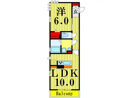 シェドゥーヴル芳和(1LDK/2階)の間取り写真